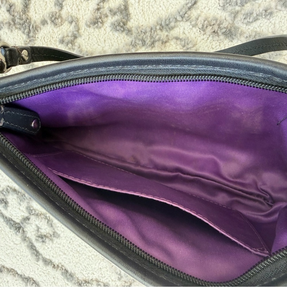 Coach Vintage Black Leather Mini Purse Handbag / Wristlet - Picture 5 of 13